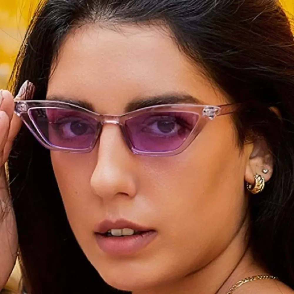 Transparent Purple Vintage Small Cat Eye sunglasses